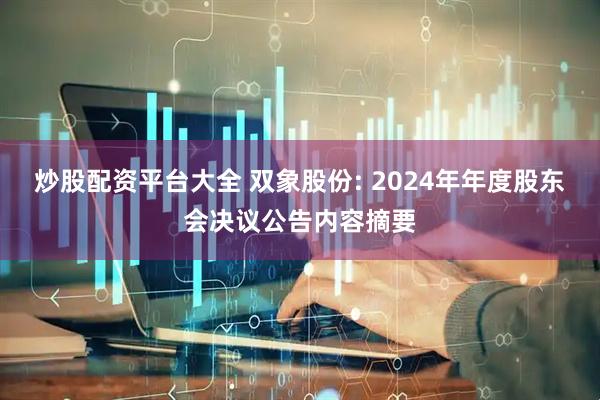 炒股配资平台大全 双象股份: 2024年年度股东会决议公告内容摘要